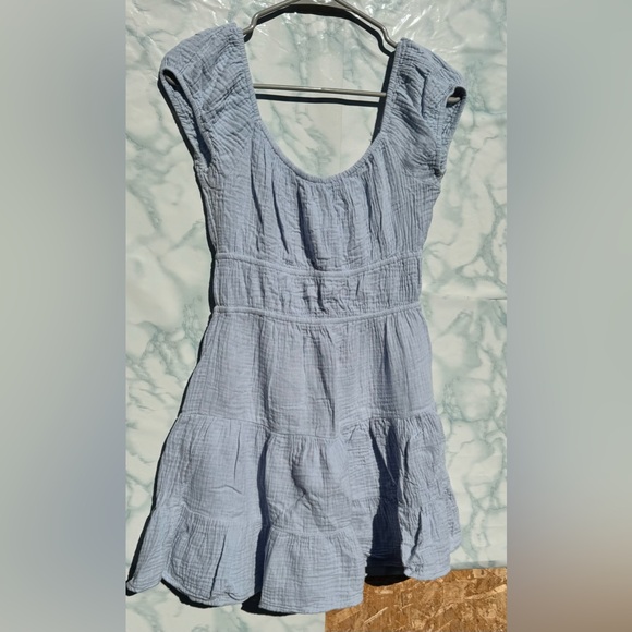 Altar'd State Sky Blue Gathered Dress - Picture 2 of 4